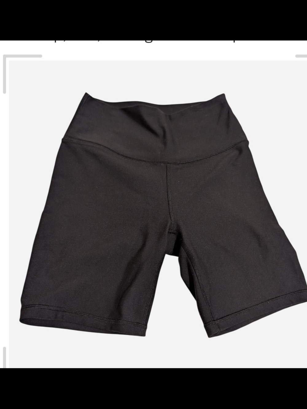 Pre-owned High-Rise Black Women’s Bike Shorts with Supportive Waistband